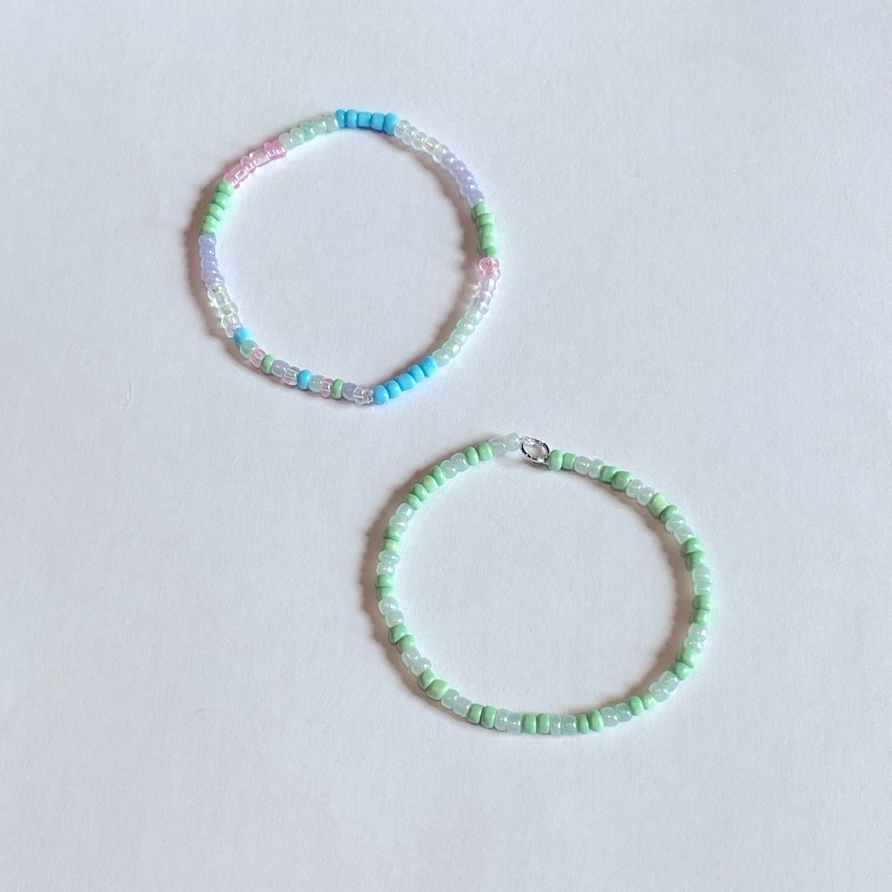 Hand Crafted Bracelets Pair of Beautiful Bead Bracelets